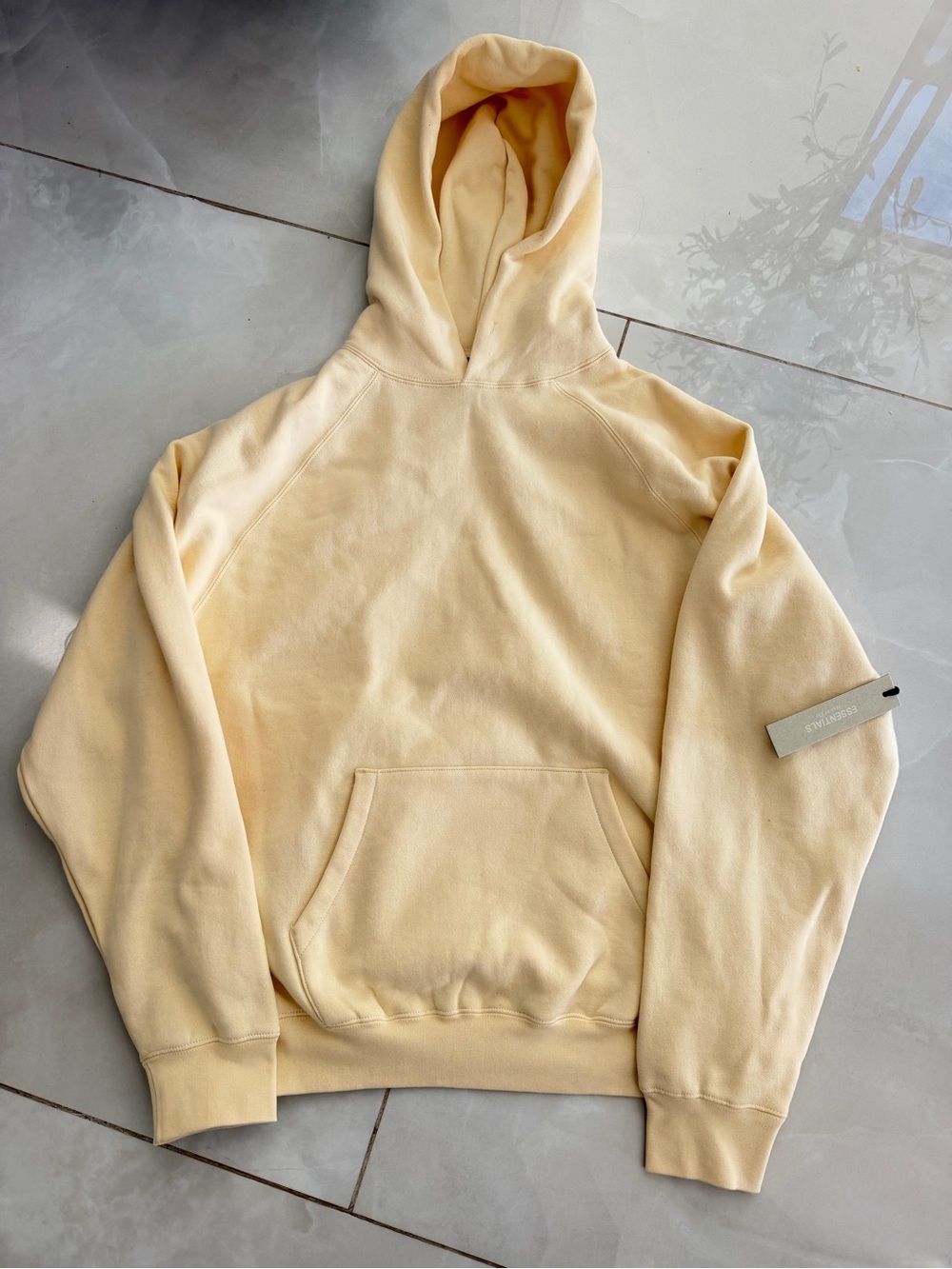 Essentials Men's Cream Crewneck Hoodie - Light Beige